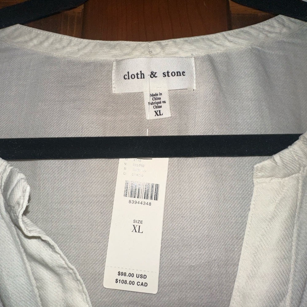 cloth and stone elastic neck button down shirt - Picture 3 of 7